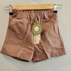 The Sunday Collective Kids NWT Pink Stone Cotton Linen Blend Shorts